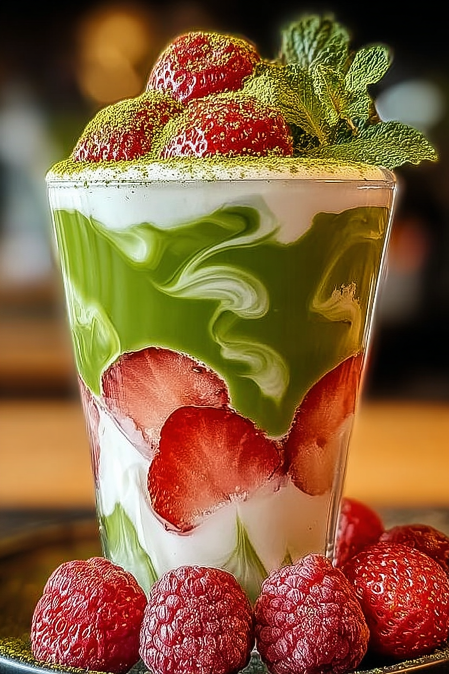 Erdbeer-Matcha-Latte image 2