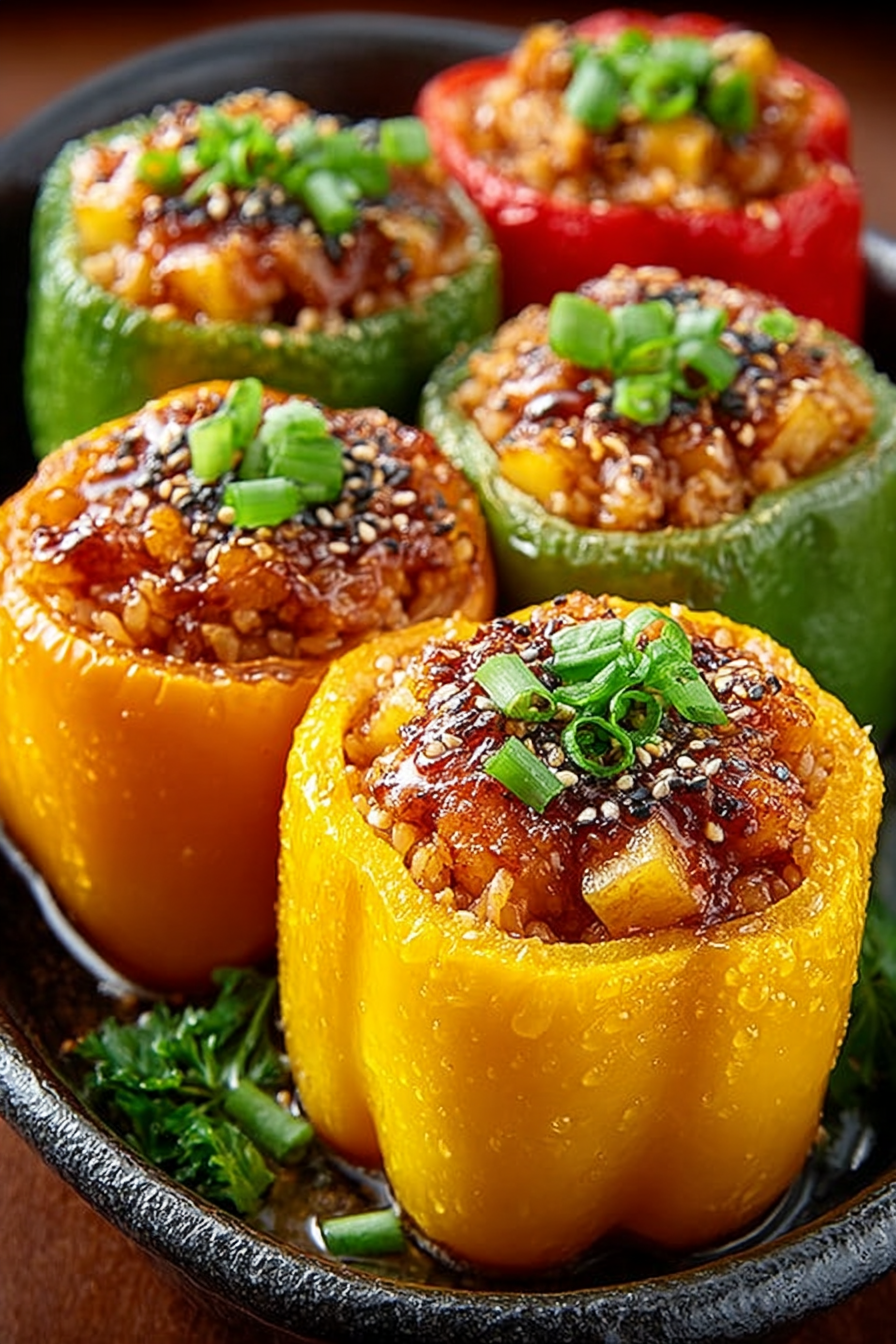 Mit Teriyaki-Ananas-Hühnchen gefüllte Paprika – süßer und herzhafter Genuss image 2