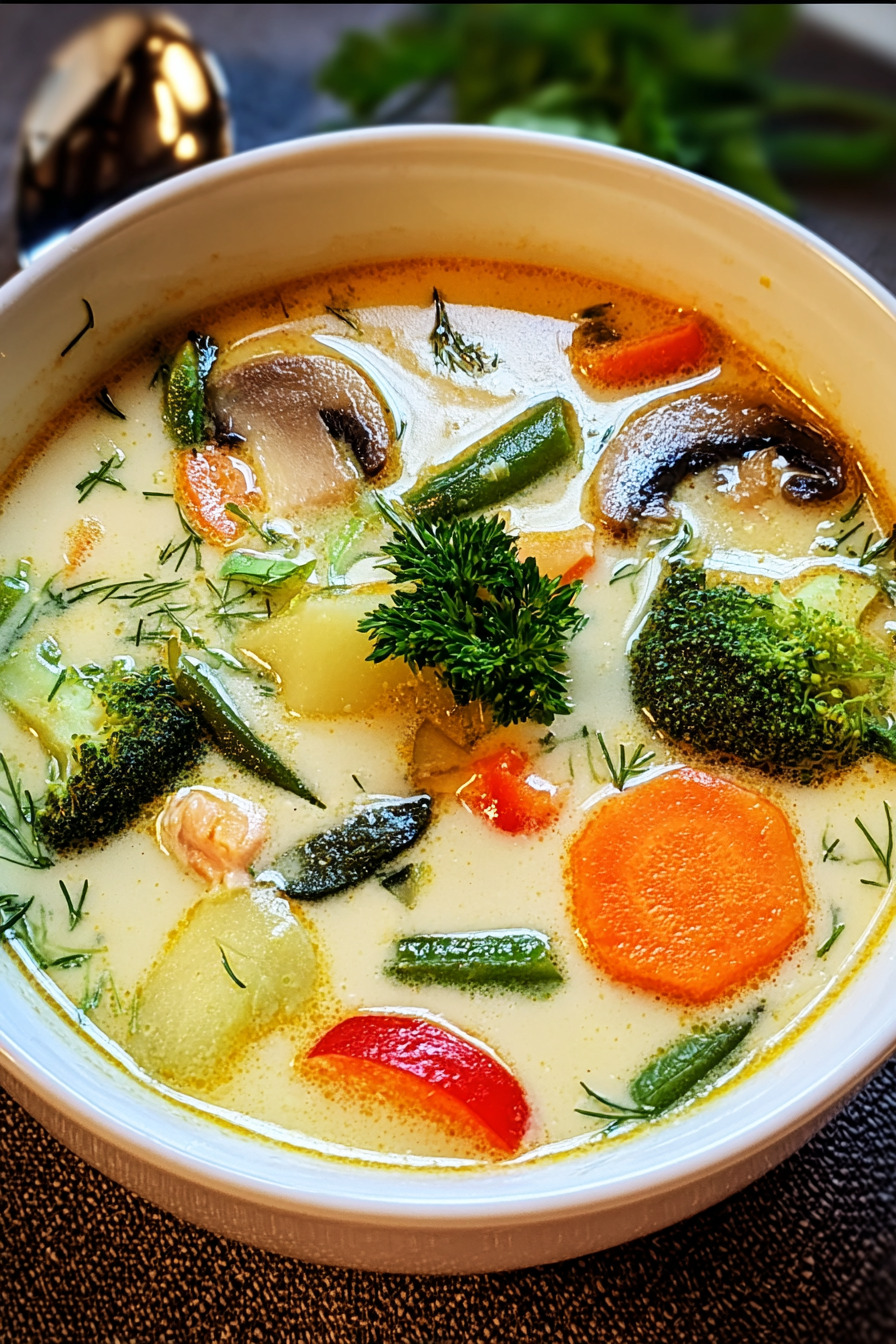 Thai-Kokos-Suppe mit Gemüse image 2