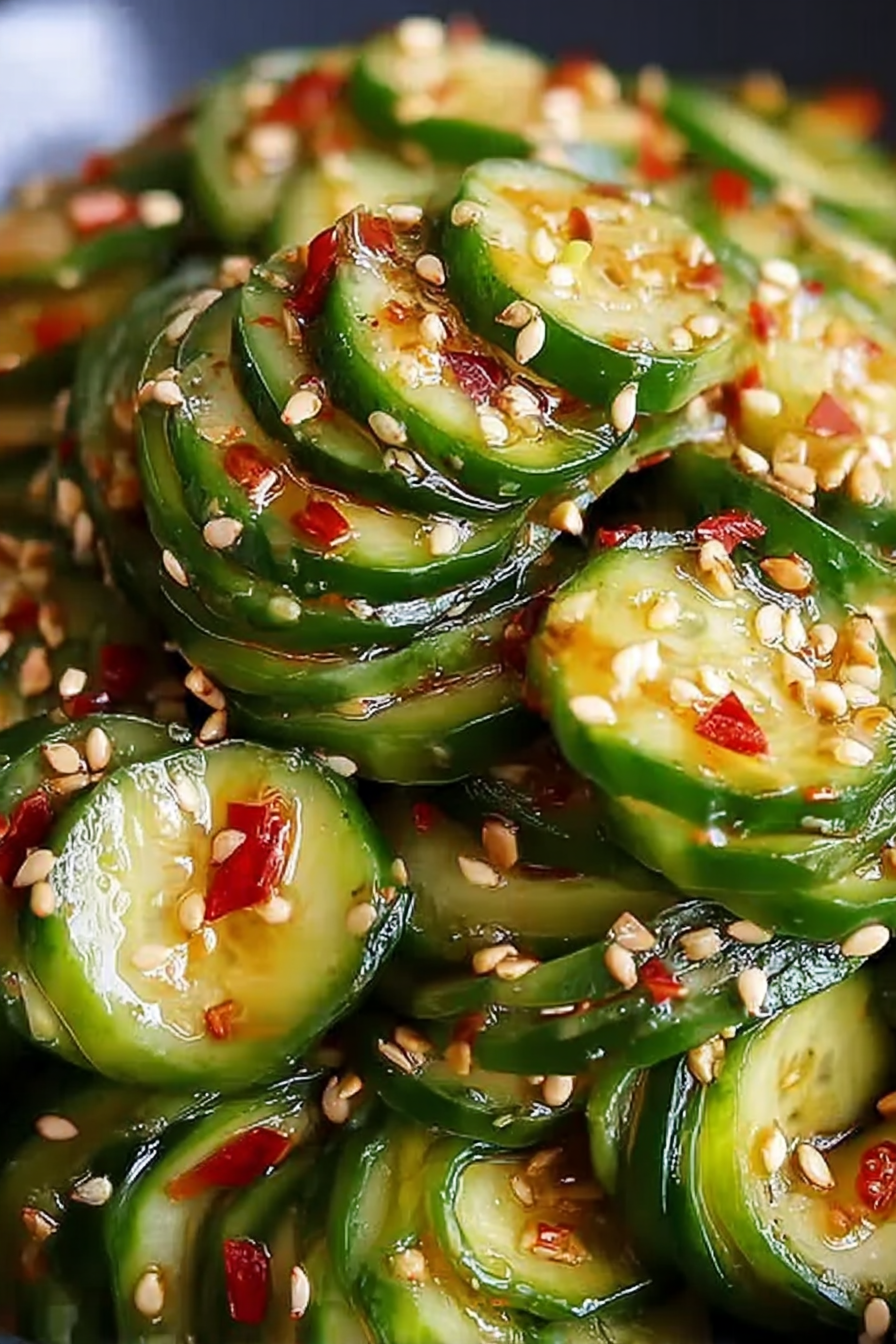 Asiatischer Gurkensalat mit Chili & Sesam: Ein unglaublich erfrischender Genuss für heiße Sommertage image 2