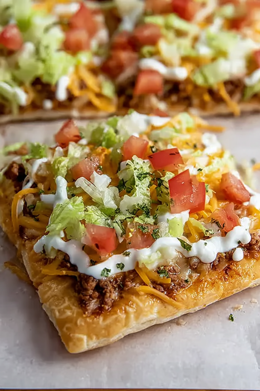 Einfache Crescent Roll Taco Pizza - Alrightwithme image 2