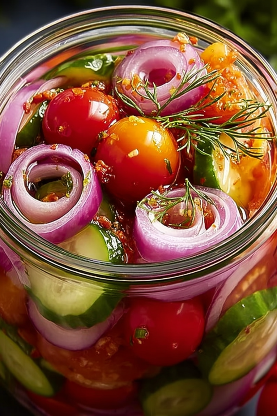 Eingelegte Kirschtomaten, rote Zwiebeln und Gurken: So gelingt der erfrischende Genuss! image 2