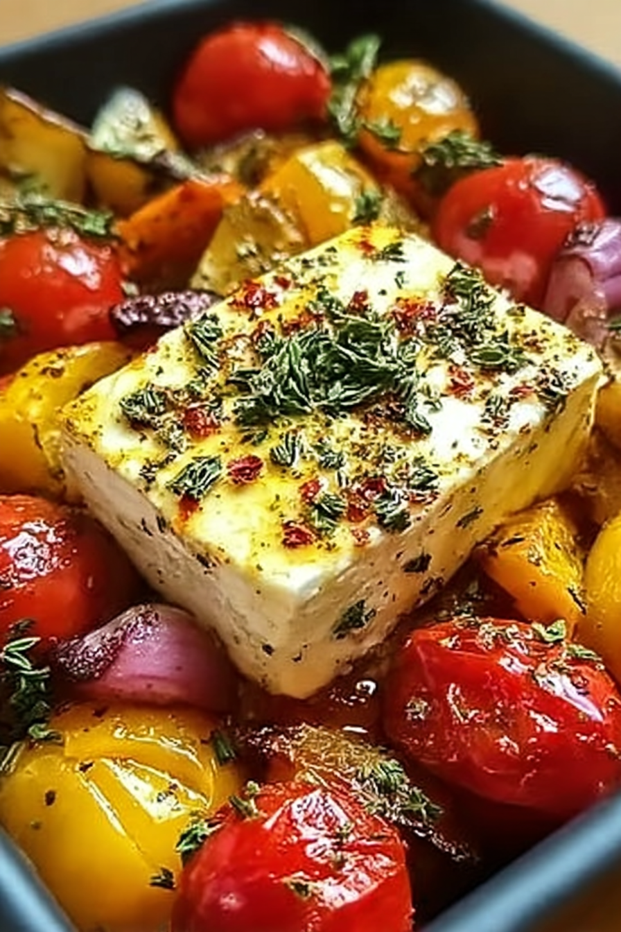 Gebackener Feta auf mediterranem Gemüse: Ein unglaubliches Ultimatives Rezept für 4 Personen image 2