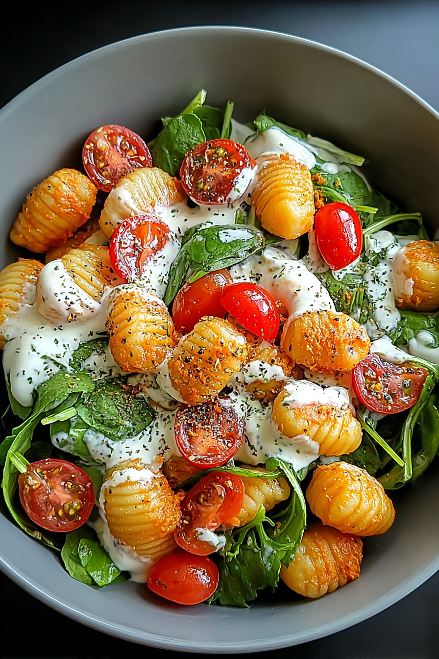 Knuspriger Gnocchi-Salat mit Joghurt-Dressing image 2