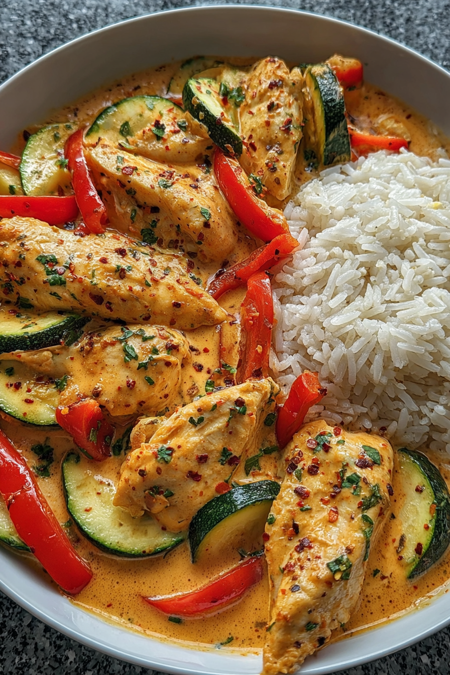 Paprika-Zucchini-Hähnchen Cremiges image 2