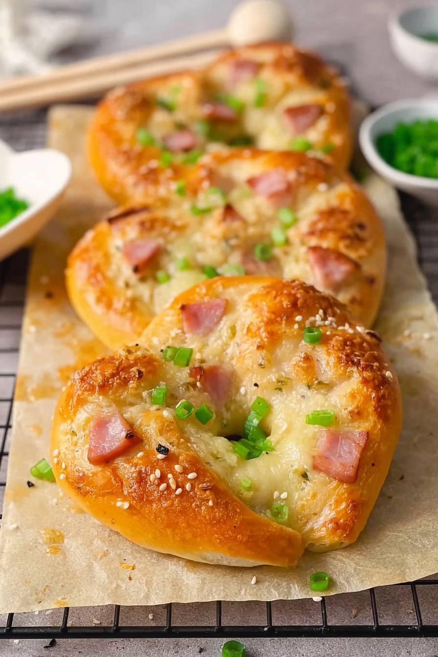 Überbackene Brezeln mit Hühnerschinken & Käse image 2