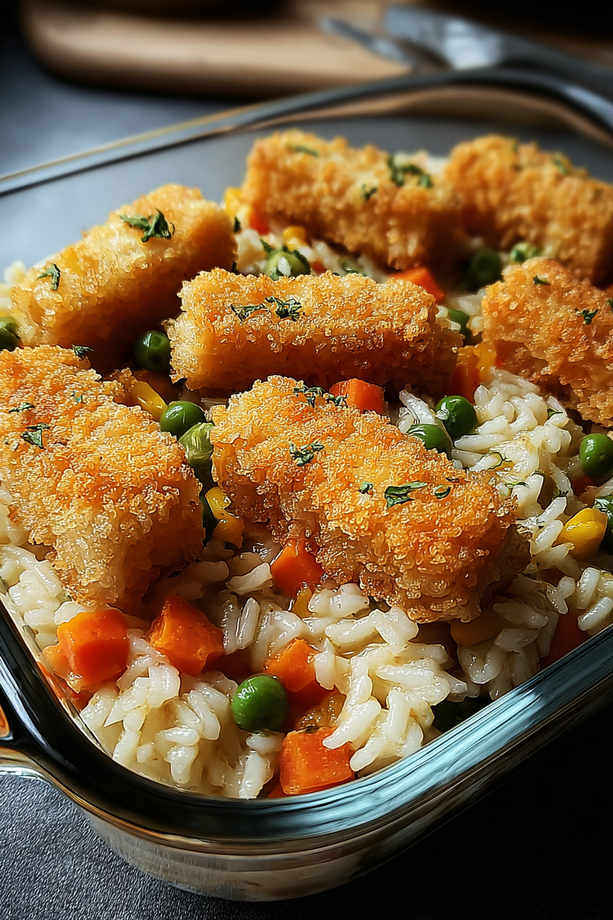 Fischstäbchen-Auflauf mit Reis und Gemüse image 2