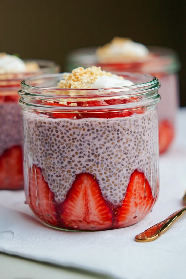 Erdbeer-Käsekuchen-Chia-Pudding image 2