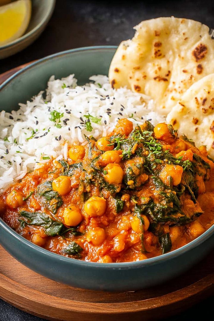 Schnelles Kichererbsen Curry mit Spinat image 2