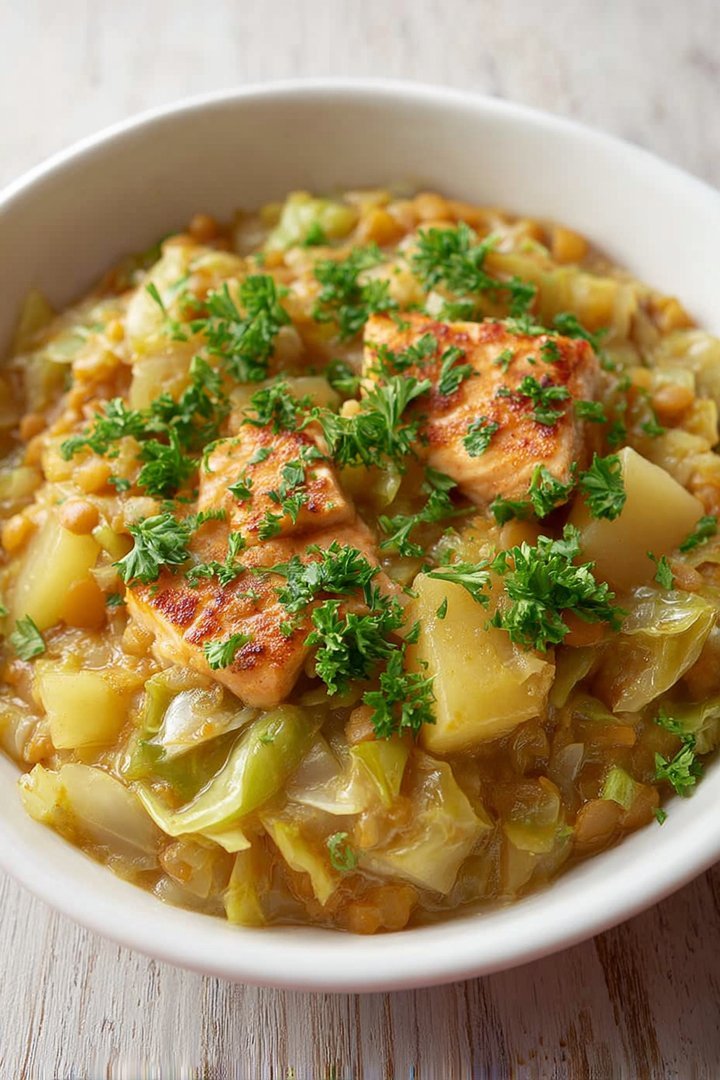 Spitzkohl mit Kartoffeln und roten Linsen image 2