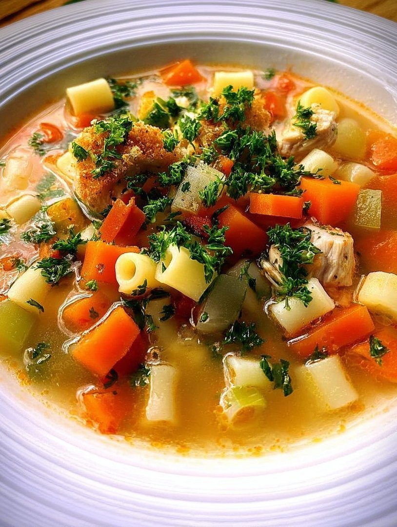 Gemüsesuppe mit Hähnchen – super einfach & lecker image 2