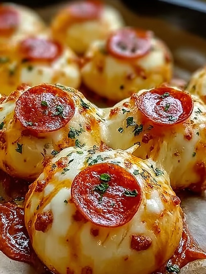 Käse-Rindfleisch-Peperoni-Pizza-Bomben image 2