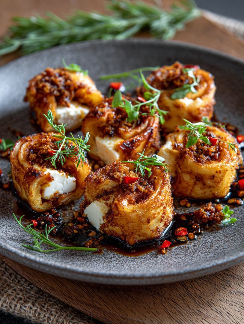 Ofengebratene Feta-Röllchen mit scharfem Chili-Honig image 2